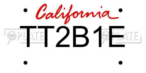 TT2B1E California License Plate