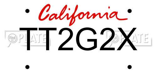 TT2G2X California License Plate