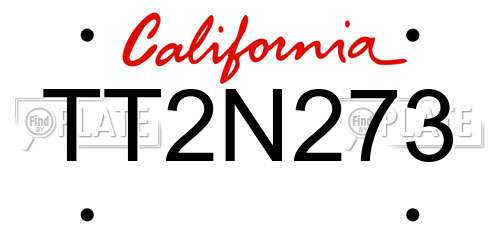 TT2N273 California License Plate