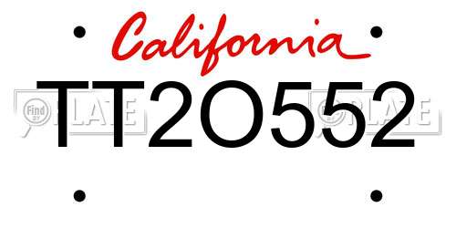 TT2O552 California License Plate