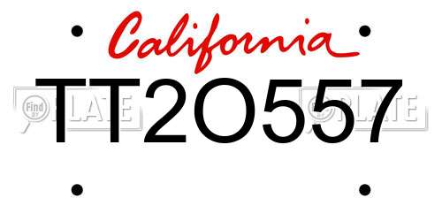 TT2O557 California License Plate