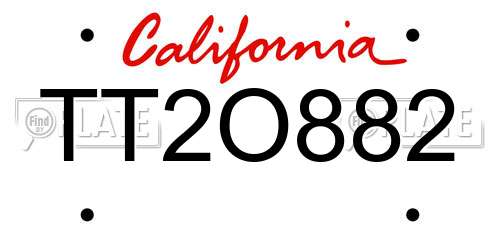 TT2O882 California License Plate
