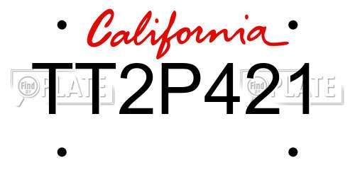 TT2P421 California License Plate