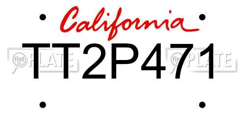 TT2P471 California License Plate