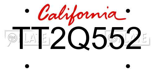 TT2Q552 California License Plate