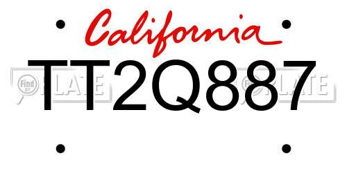 TT2Q887 California License Plate