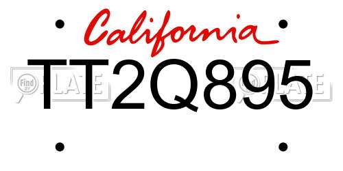 TT2Q895 California License Plate