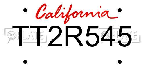 TT2R545 California License Plate