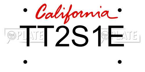 TT2S1E California License Plate