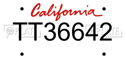 TT36642 California License Plate