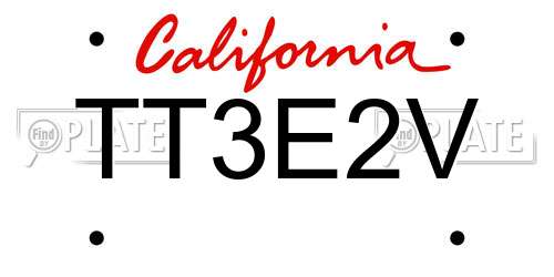TT3E2V California License Plate