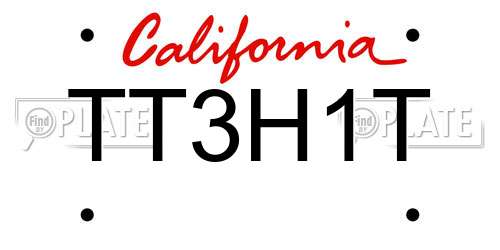 TT3H1T California License Plate