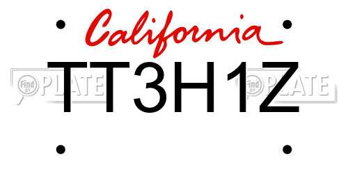 TT3H1Z California License Plate