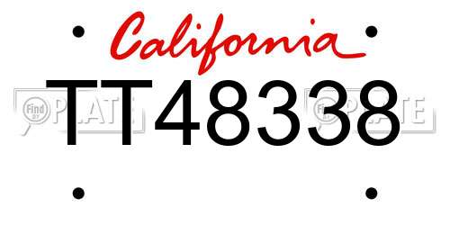 TT48338 California License Plate