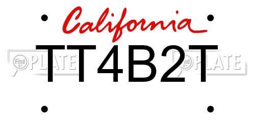 TT4B2T California License Plate