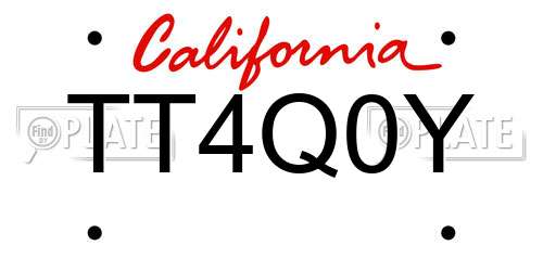 TT4Q0Y California License Plate