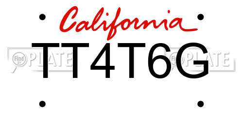 TT4T6G California License Plate