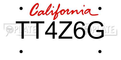 TT4Z6G California License Plate