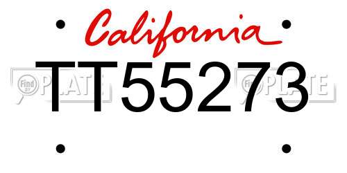 TT55273 California License Plate