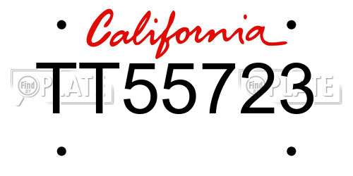 TT55723 California License Plate