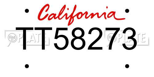TT58273 California License Plate