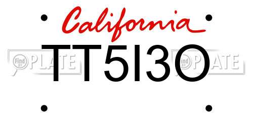 TT5I3O California License Plate