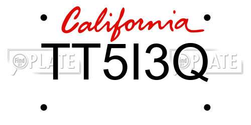 TT5I3Q California License Plate