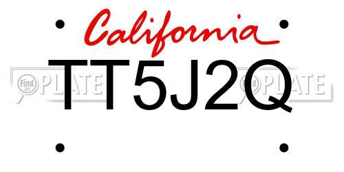 TT5J2Q California License Plate