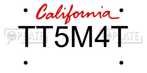 TT5M4T California License Plate