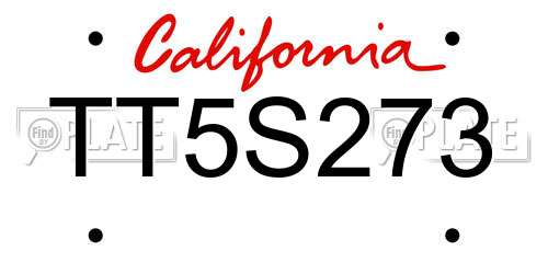 TT5S273 California License Plate