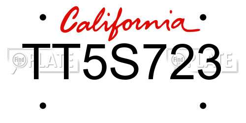 TT5S723 California License Plate