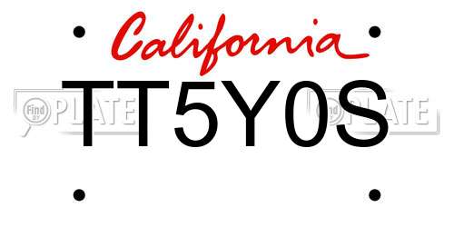 TT5Y0S California License Plate
