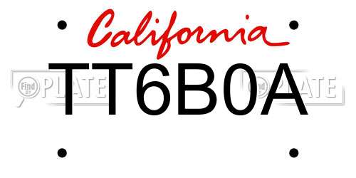 TT6B0A California License Plate
