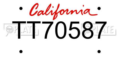 TT70587 California License Plate