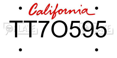 TT7O595 California License Plate