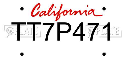 TT7P471 California License Plate