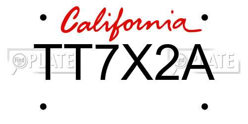 TT7X2A California License Plate