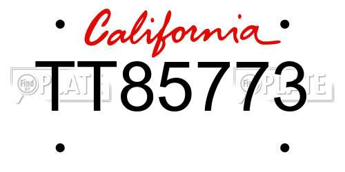 TT85773 California License Plate