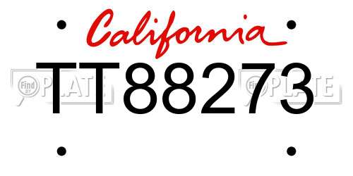 TT88273 California License Plate