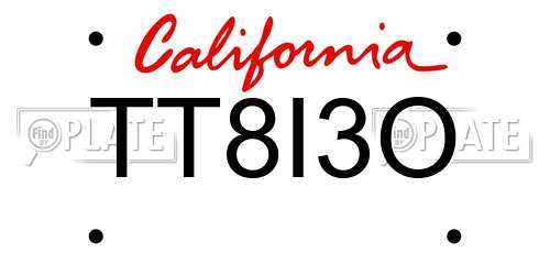 TT8I3O California License Plate