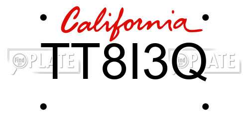 TT8I3Q California License Plate
