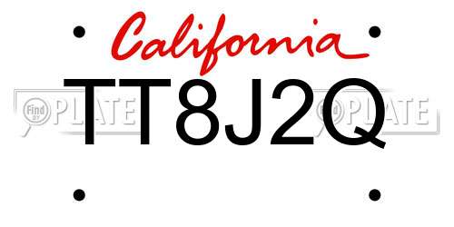 TT8J2Q California License Plate