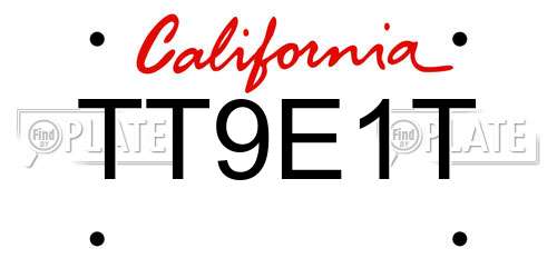 TT9E1T California License Plate