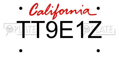TT9E1Z California License Plate