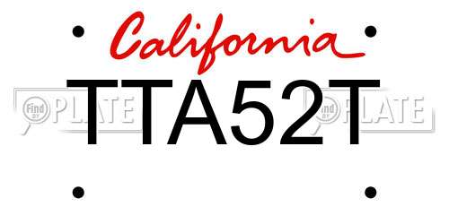 TTA52T California License Plate