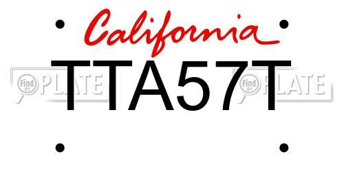 TTA57T California License Plate