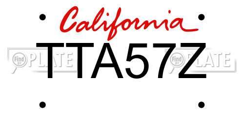 TTA57Z California License Plate