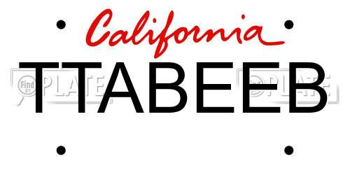 TTABEEB California License Plate