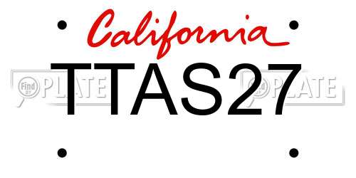 TTAS27 California License Plate