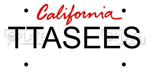 TTASEES California License Plate